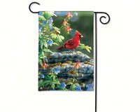 Cardinal Perch Garden Flag