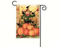 Give Thanks Scarecrow Garden Flag