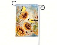 Yellow Finches Garden Flag