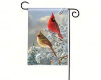 Winter Cardinals Garden Flag
