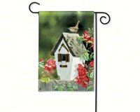 Rose Cottage Wrens Garden Flag