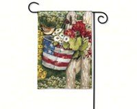 Patriotic Pail Garden Flag