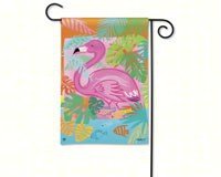 Fancy Flamingo Garden Flag