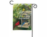 Backyard Feeder Garden Flag