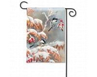 Winter Day Chickadees Garden Flag