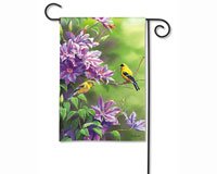 Finch Pair Garden Flag
