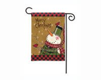 Country Snowman Garden Flag
