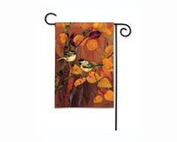 Autumn Chickadees Garden Flag