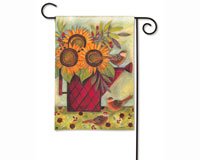 Sunflowers and Sparrows Garden Flag