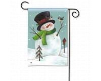 Woodland Snowman Garden Flag