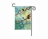 Chickadees & Pine Garden Flag