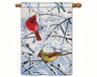 Winter Morning Cardinals Standard Flag