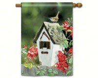 Rose Cottage Wrens Standard Flag