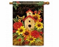 Autumn Birdhouse Stnd Flag