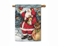Birdhouse Santa Std Flag