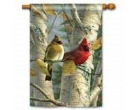 Cardinals in Birch Stnd Flag