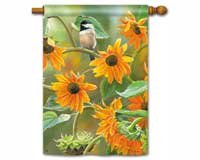 Sunflower Chickadee Standard Flag