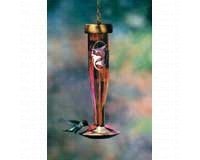 Hummingbird Feeder â€“ Etched Lantern â€“ Ruby Colored