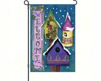 Welcome Winter Birdhouses Garden Flag