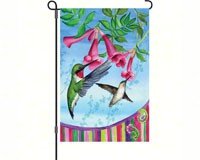 Hummingbirds with Paisley Garden Flag