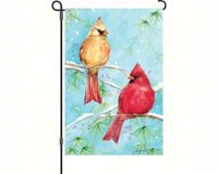 Winter Cardinal Garden Flag