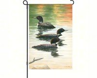 Late Summer Loon Trio Garden Flag