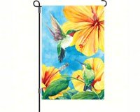 Hummingbirds & Hibiscus Garden Flag