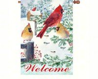 Snow Flurry Cardinals House Flag