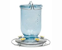 Hummingbird Feeder â€“Mason Jar  â€“ Antique Blue