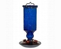 Hummingbird Feeder â€“ Elegant Antique Glass  â€“ 16 Oz. Blue