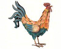 Teal Rooster Large