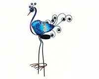 Solar Peacock Stake 21 inch Purple