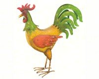 Yellow Rustic Rooster Decor Large