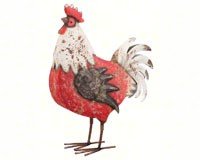 Country Rooster 17 inch Red White