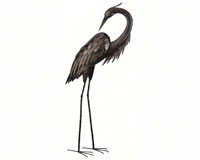 Bronze Heron 43 inch Preening