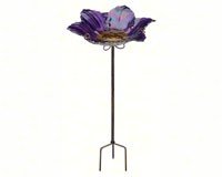 Stake Bird Bath â€“ Flower Shaped Bath or Feeder â€“ Purple Color