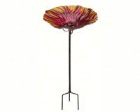 Stake Bird Bath â€“ Bath or Feeder â€“ Red Color