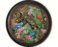 Songbirds Vintage Tin Wall Clock