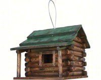 Wood Log Cabin Birdhouse
