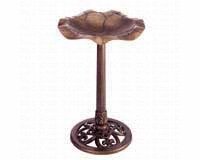 Pedestal Bird Bath â€“ Lily Shaped â€“ Antiqued Copper Color