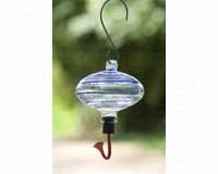 Hummingbird Feeder â€“ Oval â€“ Blue Swirl