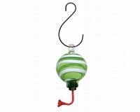 Hummingbird Feeder â€“ Swirl Sphere  â€“ Green/White