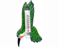 Hummingbird with Upright Wings Small Window Thermometer