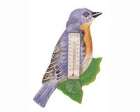 Bluebird on Branch Small Window Thermometer
