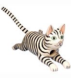 Leaping Black & White Striped Birdhouse