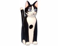 Sitting Black & White Cat Birdhouse