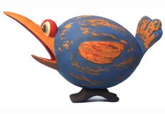 Blue & Orange Loony Bird Birdhouse