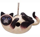 Siamese Cat on Back Birdhouse