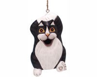 Chillin' Black & White Cat Birdhouse