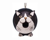 Black & White Cat "Gord-O" Birdhouse